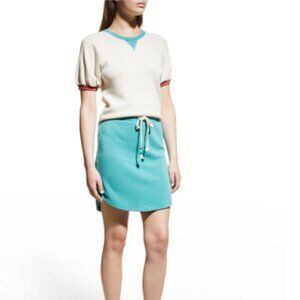 🌼Sol Angeles Puff-Sleeve Crewneck Fleeced French Terry Scallop Set, xl